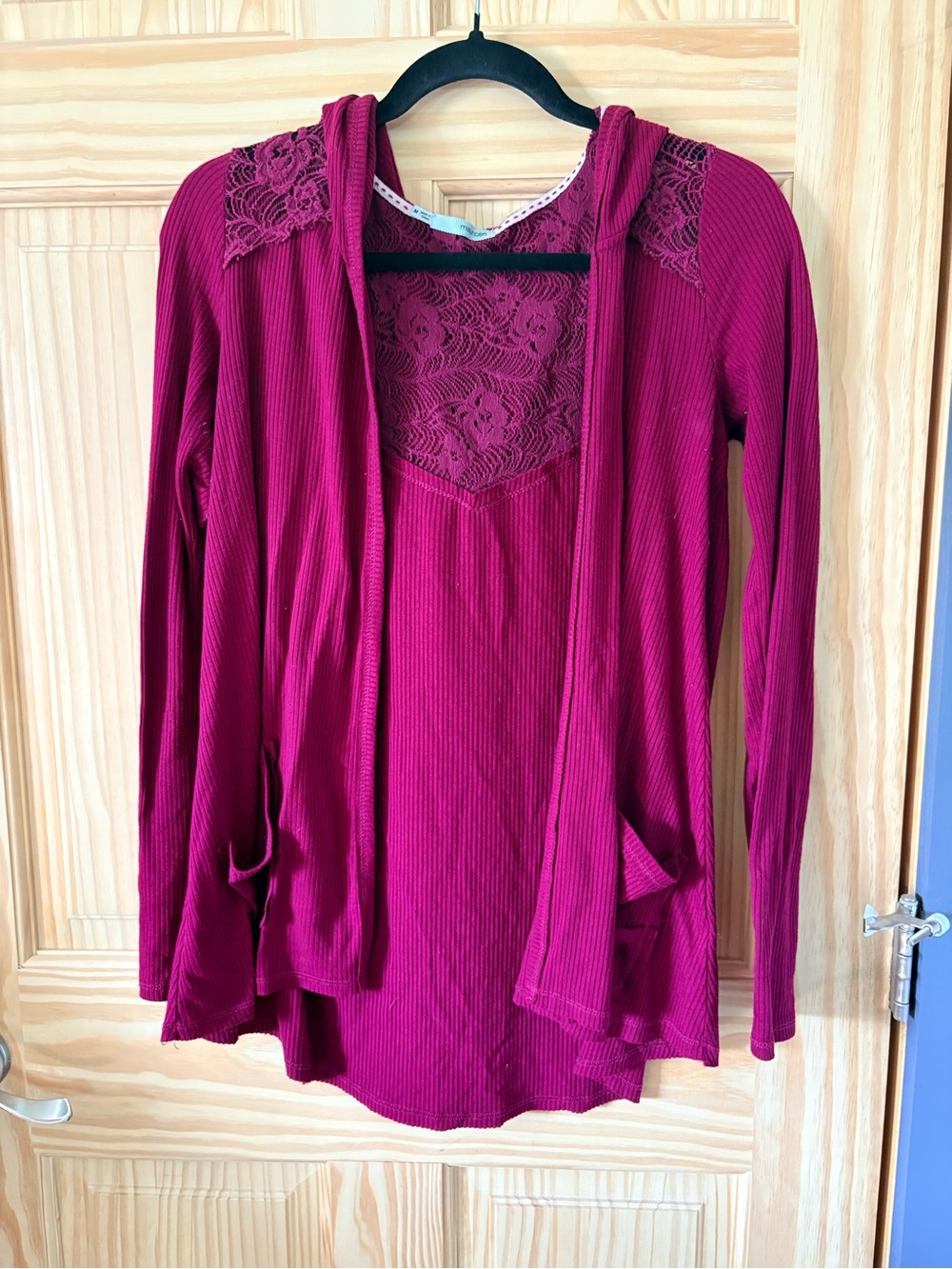 Maurices Raspberry Lace Knit Top